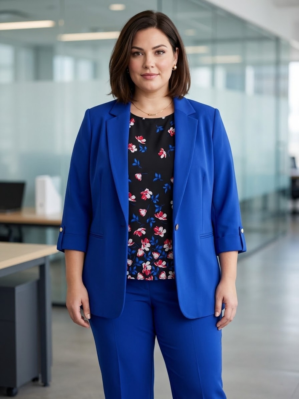 Calvin Klein Women's Cobalt Blue Tailored Blazer and Pants Set